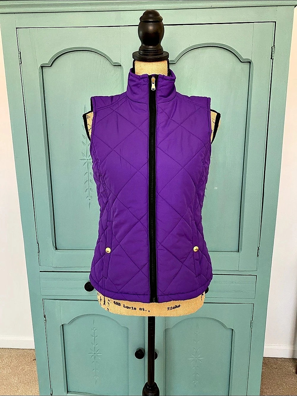 Lauren Ralph Lauren Diamond-Quilted Puffer Vest Purple Small